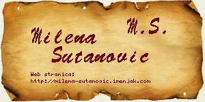 Milena Šutanović vizit kartica